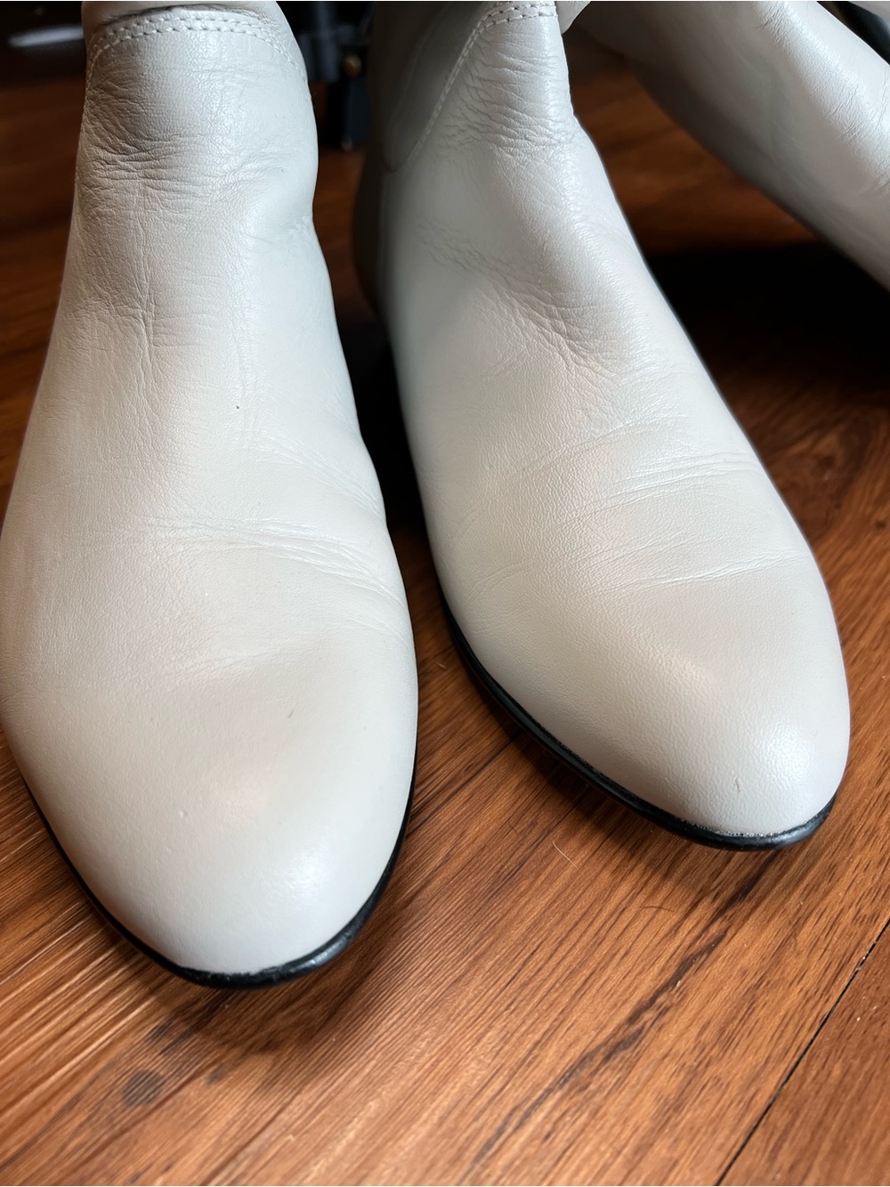 Cobbie Vintage White Leather Mid Calf Boots Fold Over Slouch Boots Size 7.5 - Picture 3 of 7